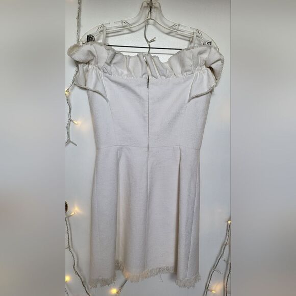 Rebecca Taylor White Off-Shoulder Mini Dress - Picture 4 of 6